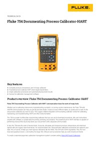 Thumbnail of document Data Sheet - 754 Documenting Process Calibrator